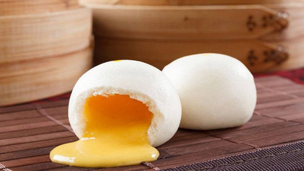 cách làm bánh bao nhân trứng sữa